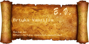 Brtyka Vaszilia névjegykártya